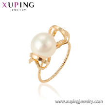 15461 xuping joyería de moda último diseño elegante estilo anillo de perlas de imitación para mujeres